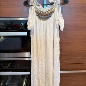 Vero Moda White Dress with Colorful Embroidery